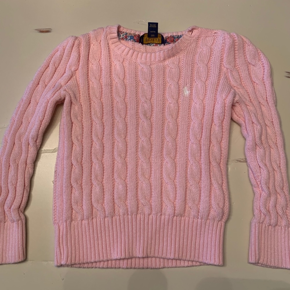 Girls Polo pink sweater